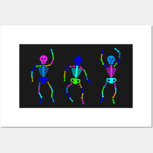 Neon Skeleton Posters and Art